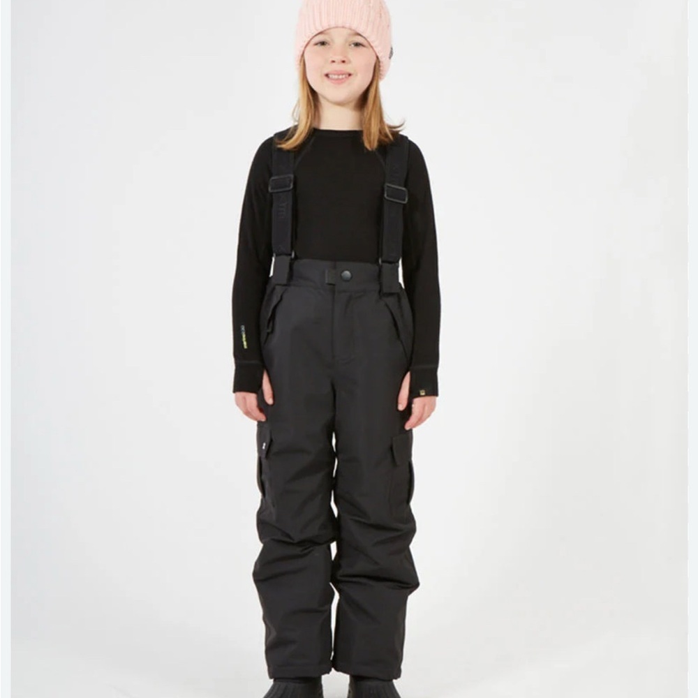 Sport Essentials Ski Suit Kids Black Waterproof Pant with Braces Overall